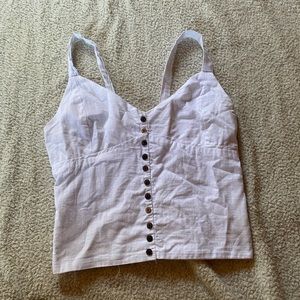 White button up crop top